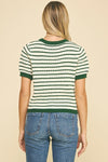 Green Stripe Knit Top