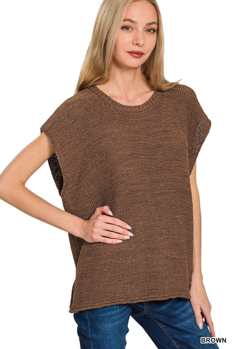 Oversized Crew Neck Sweater Top