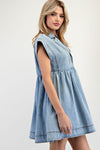 Denim Collared Mini Dress