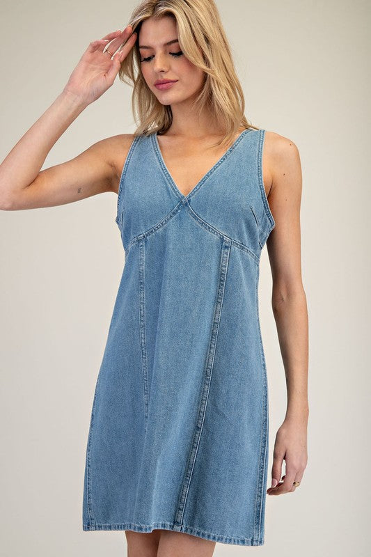 Denim Sleeveless Mini Dress