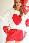 Heart Cable Knit detail sweater