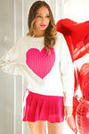 Heart Cable Knit detail sweater