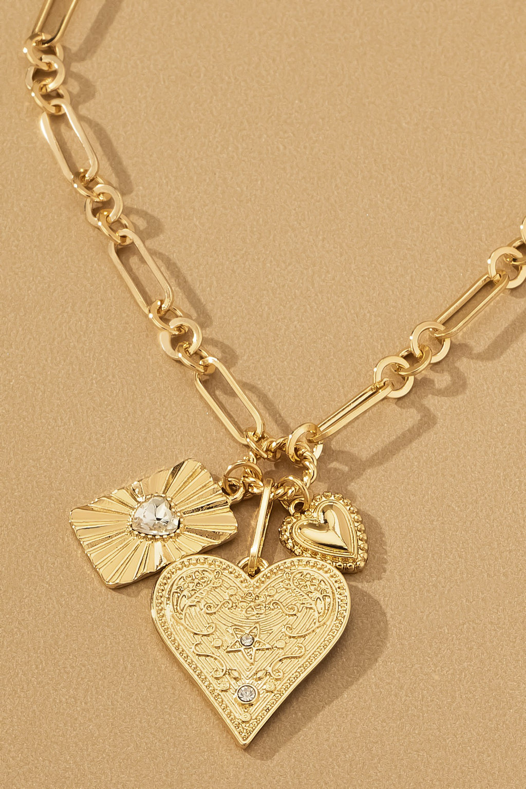 Three Heart Charm necklace