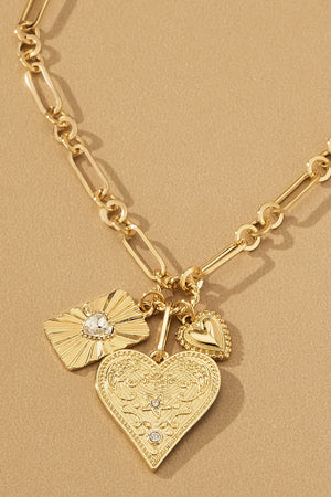 Three Heart Charm necklace
