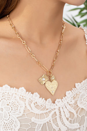 Three Heart Charm necklace