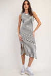 Stripe Casual Midi