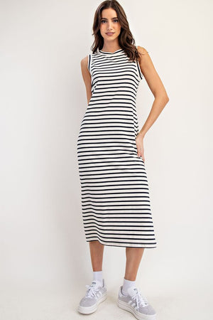 Stripe Casual Midi
