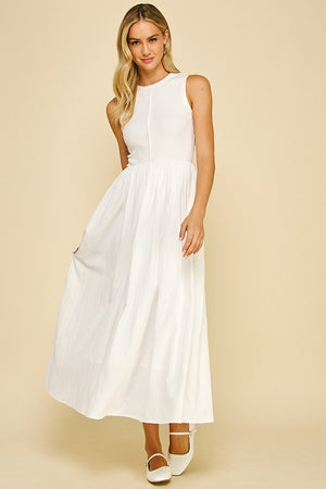 Mixed Media White Maxi