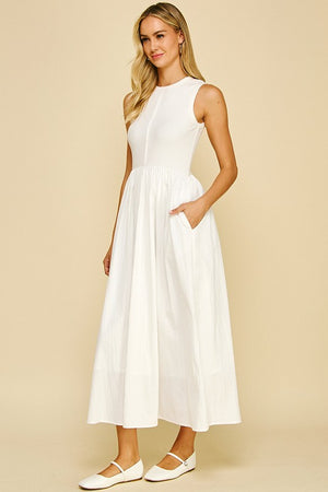 Mixed Media White Maxi