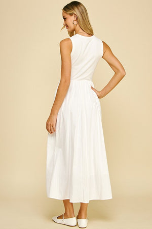 Mixed Media White Maxi