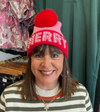 Shiraleah Pink Merry Beanie with Pearls