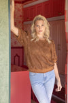 Ruffle Banded Lace knit overlay blouse