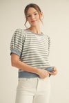 Savanah Stripe Short Sleeve Top