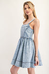 Anna Denim Fitted Top Mini Dress