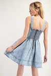 Anna Denim Fitted Top Mini Dress