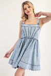 Anna Denim Fitted Top Mini Dress