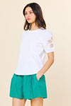 Cutout Embroidery Top