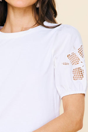 Cutout Embroidery Top