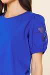 Cutout Embroidery Top