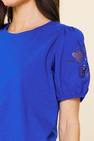 Cutout Embroidery Top