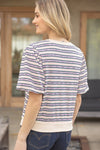 Purple Rib knit stripe top
