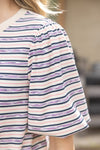 Purple Rib knit stripe top