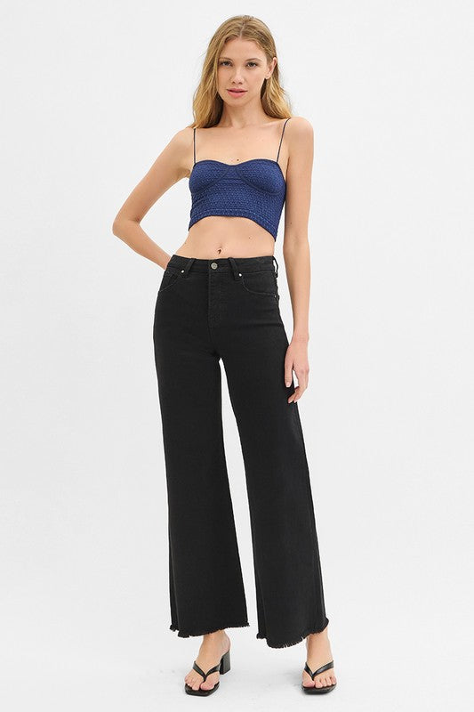 Risen Tummy Control Black Wide Leg