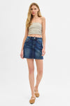 Risen Dark Wash Non Distressed Denim Skirt