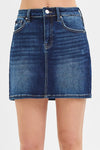 Risen Dark Wash Non Distressed Denim Skirt