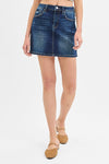 Risen Dark Wash Non Distressed Denim Skirt