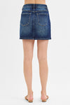 Risen Dark Wash Non Distressed Denim Skirt