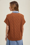Cable Knit Short Sleeve Sweater Top