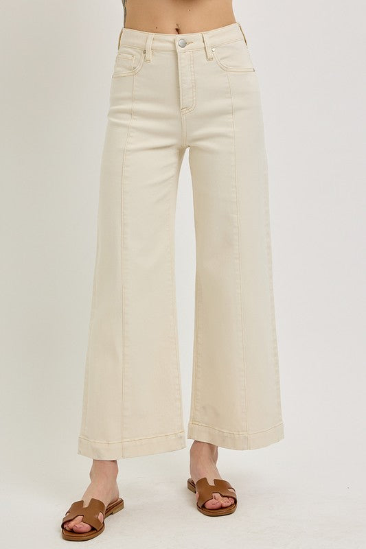 Risen Tummy Control Wide Leg Crop IVORY