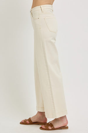 Risen Tummy Control Wide Leg Crop IVORY