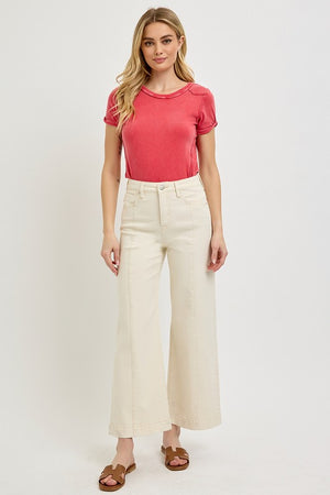 Risen Tummy Control Wide Leg Crop IVORY
