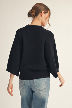 Drop Shoulder Wide Sleeve Sweater