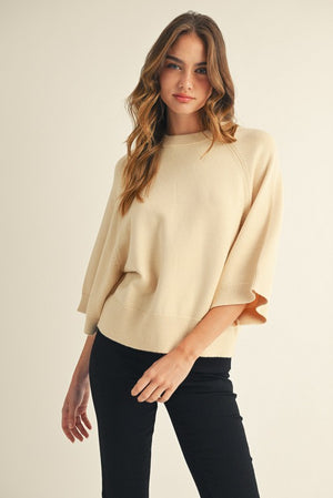 Drop Shoulder Wide Sleeve Sweater