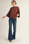 Drop Shoulder Wide Sleeve Sweater
