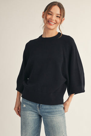 Drop Shoulder Wide Sleeve Sweater