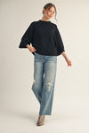 Drop Shoulder Wide Sleeve Sweater