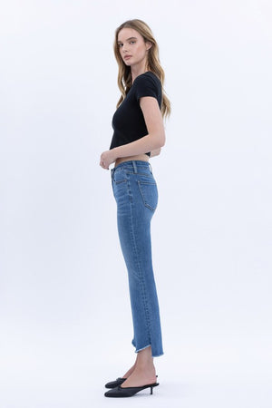 Vervet Mid Rise Step Hem Crop Flare Alison