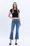Vervet Mid Rise Step Hem Crop Flare Alison