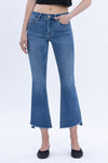 Vervet Mid Rise Step Hem Crop Flare Alison