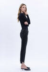 Vervet Mid Rise Step Hem Crop Flare Alison BLACK