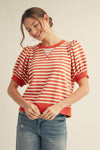 Savanah Stripe Short Sleeve Top