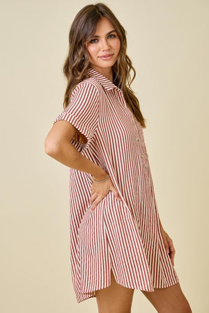 Carolina Stripe Shirt Dress