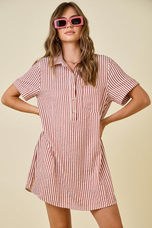Carolina Stripe Shirt Dress
