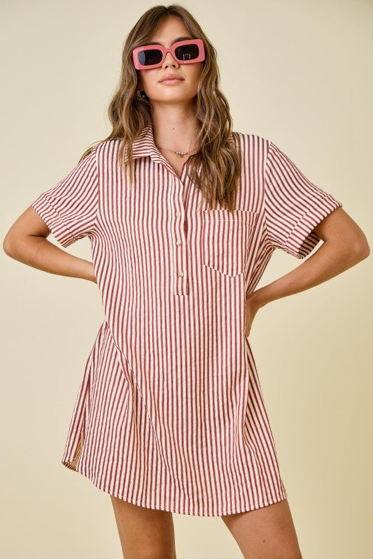 Carolina Stripe Shirt Dress