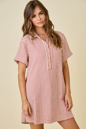 Carolina Stripe Shirt Dress