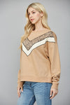 Animal Print VStripe Sweatshirt
